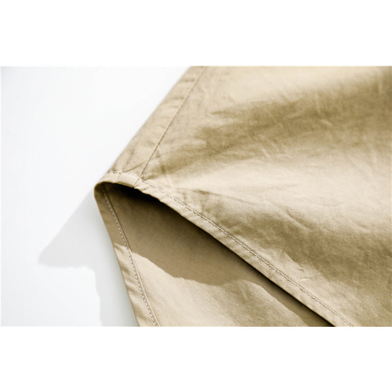 Classic simple plain pocket work short sleeve shirt