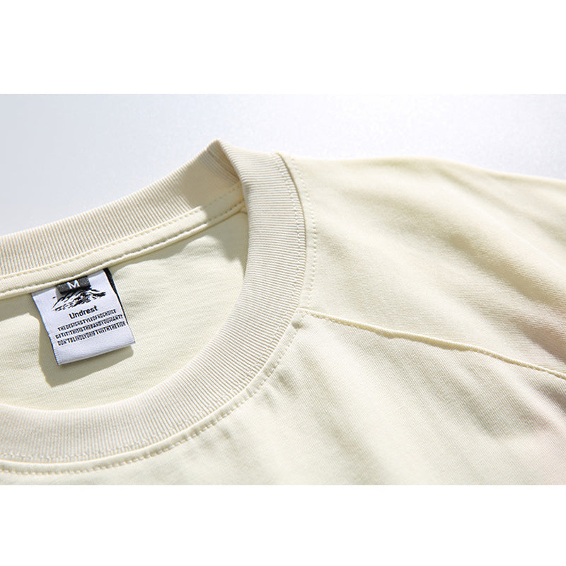 夏新作 250G 綿 切替 立体アルファベット Tシャツ