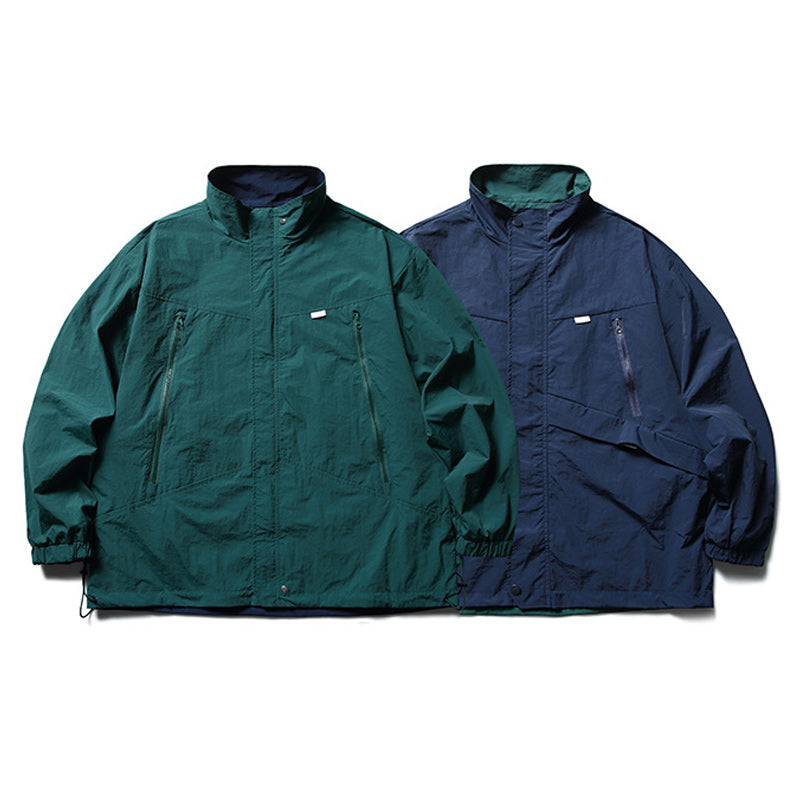 Reversible Retro Zipper Work Jacket