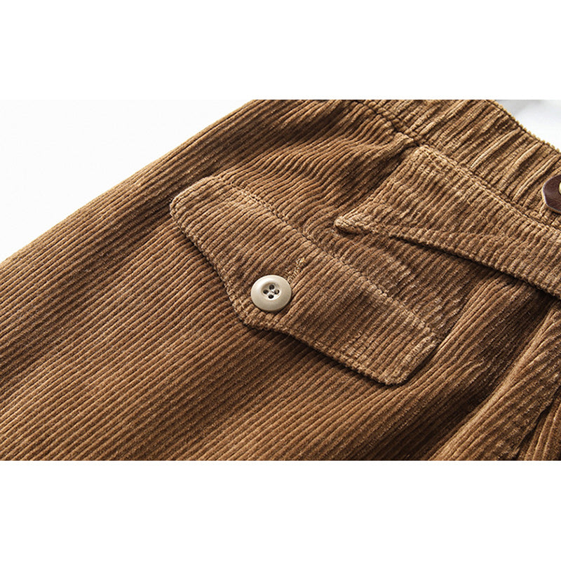 Plain American Casual Corduroy Overalls
