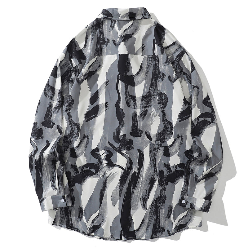 New for summer: Graffiti print short-sleeved shirt