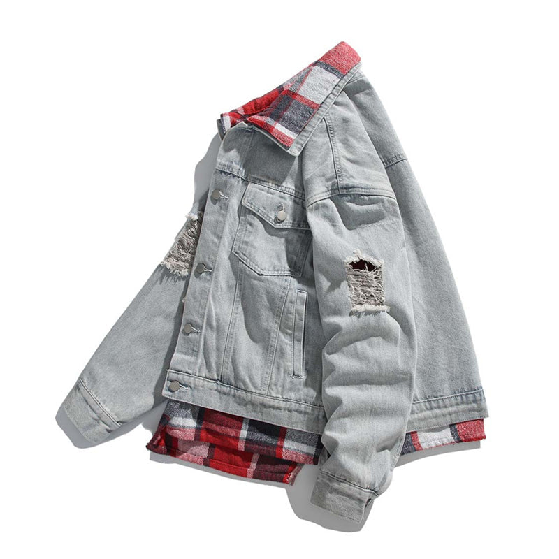 Cityboy Faux Layered Check Shirt & Denim Jacket