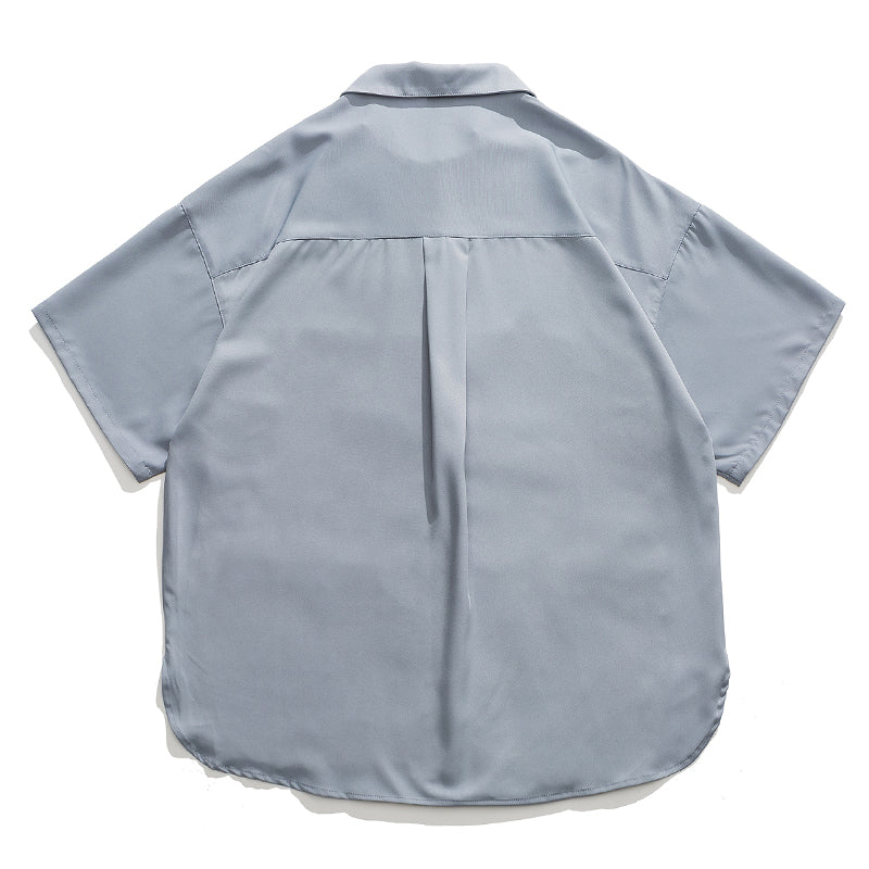 Double-button short-sleeved work shirt, available in 3 colors