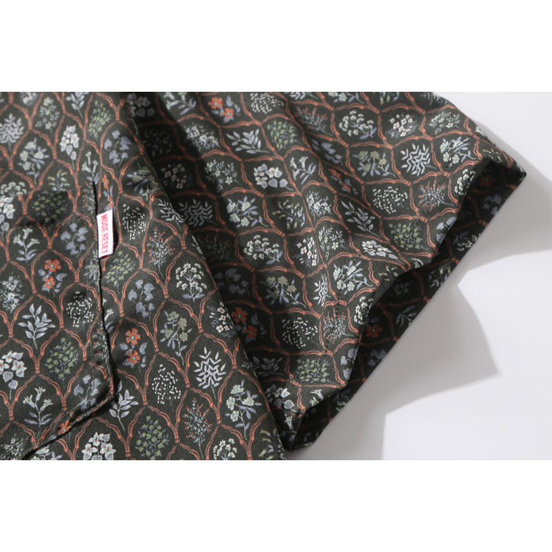 "Honsho Zufu" Plant Print Cuban Shirt