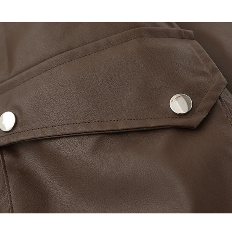 Loose-fitting plain coat with turn-down collar and velvet jacket