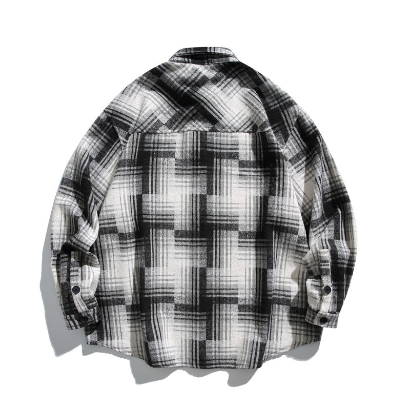 Color-coordinated checkered striped shirt