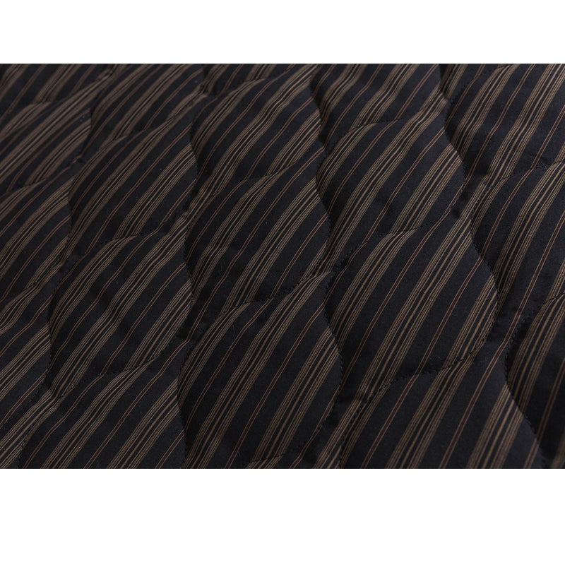 Winter Casual Striped Coat with Turndown Collar and Warm Down Jacket