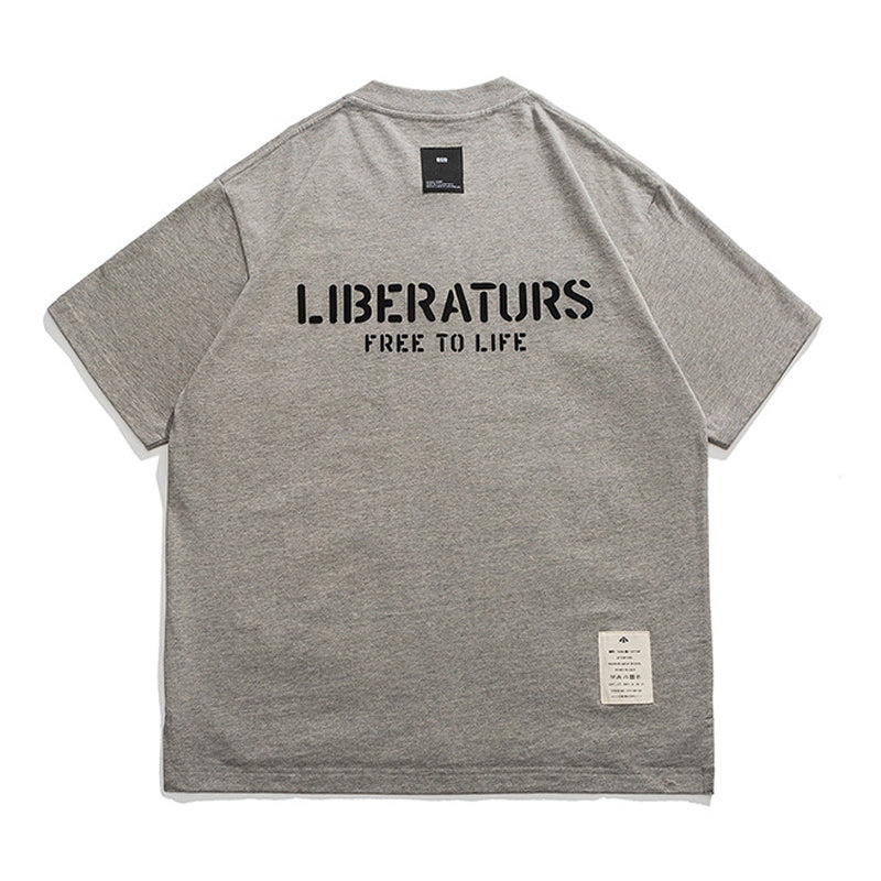 Plain retro American casual short-sleeved T-shirt