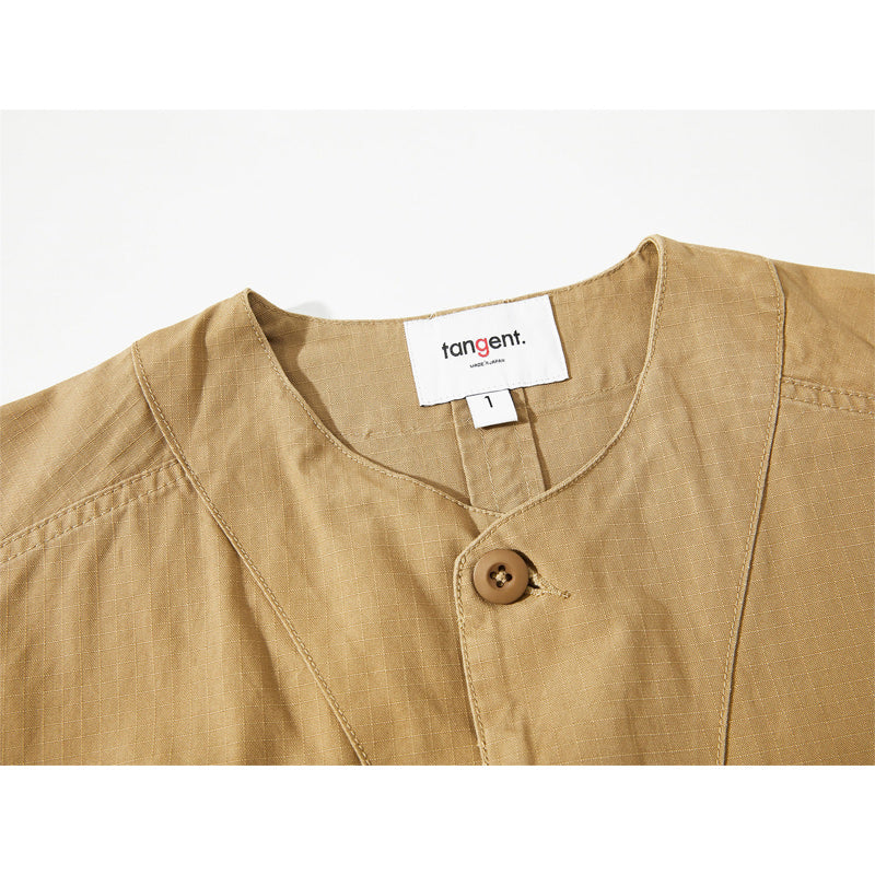 Luxurious V-neck plain functional pocket jacket
