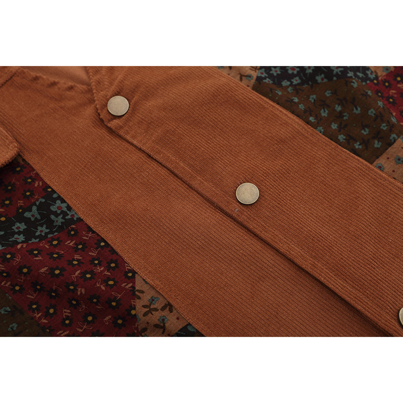 Corduroy print V-neck vest