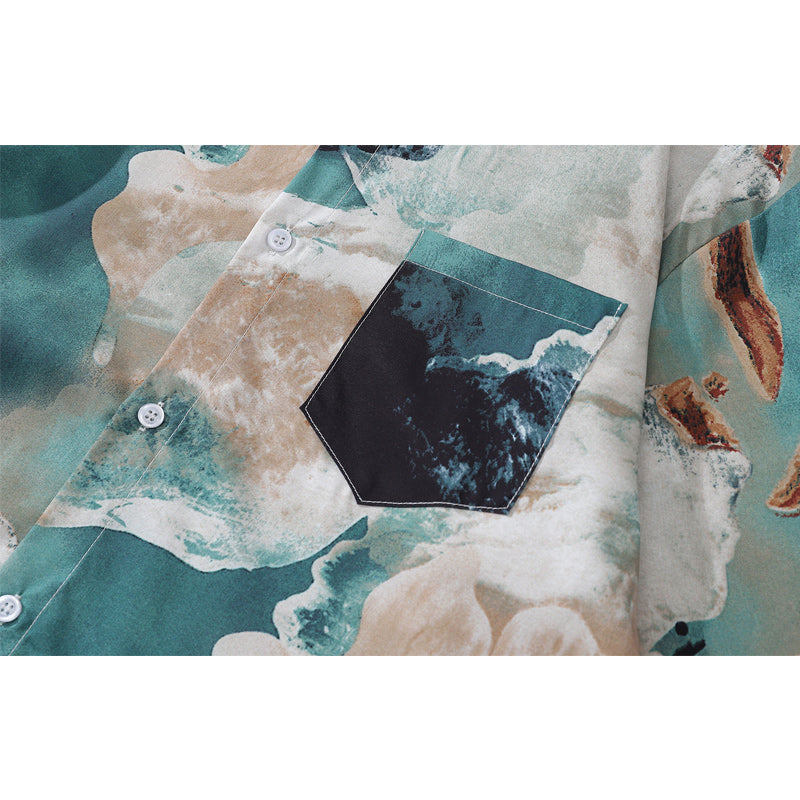 Autumn "Wave" Print Long Sleeve Shirt