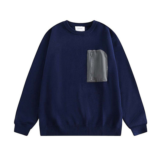 Trendy pocket knit sweater