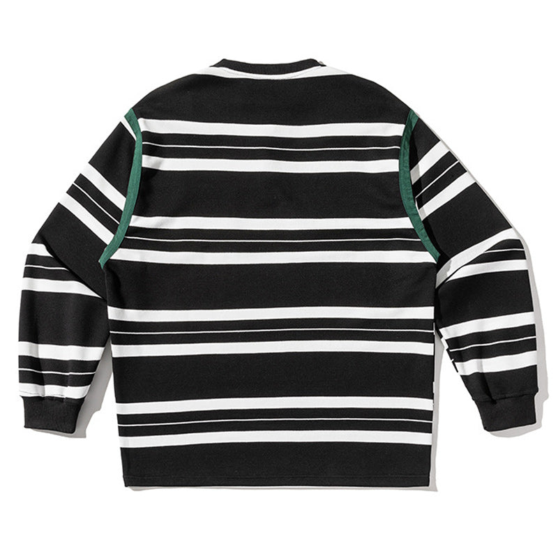 Color-coordinated horizontal striped autumn fashion hoodie