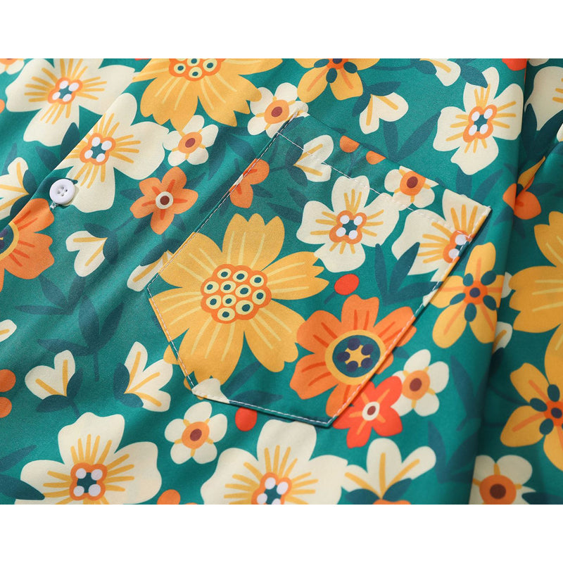 New for summer: Oil painting style floral print short sleeve shirt