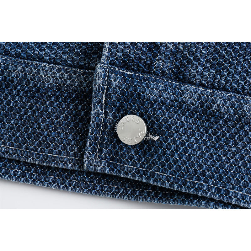 Original ethnic jacquard patchwork denim jacket