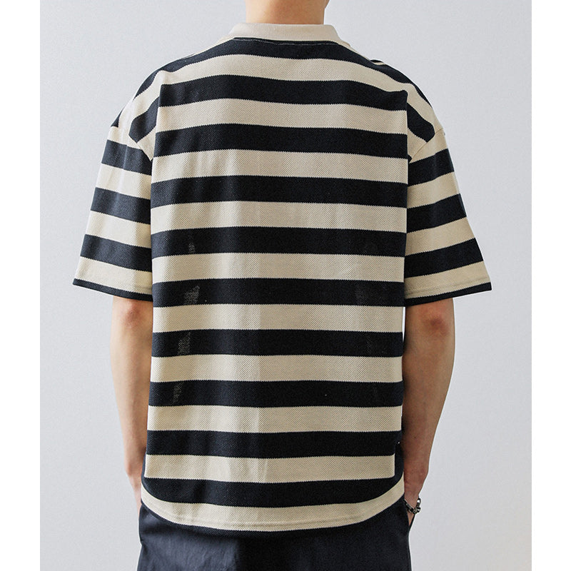 Classic horizontal striped polo shirt