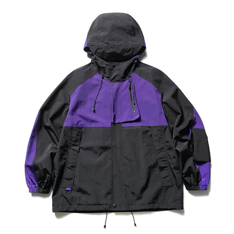 Outdoor color-coordinated functional jacket, lightweight and waterproof