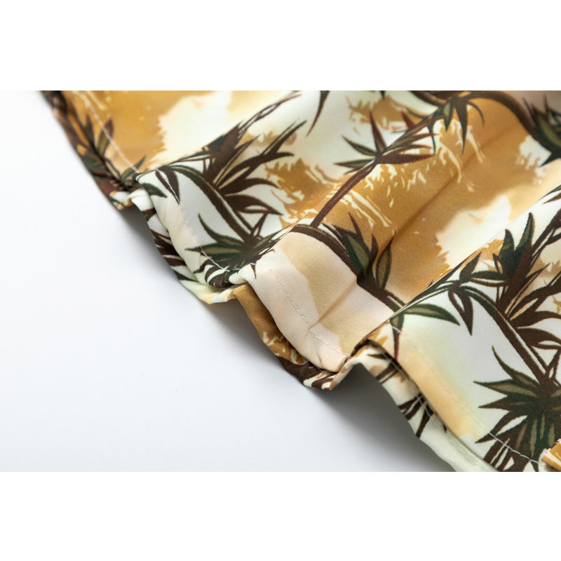 Hawaiian print short-sleeved shirt