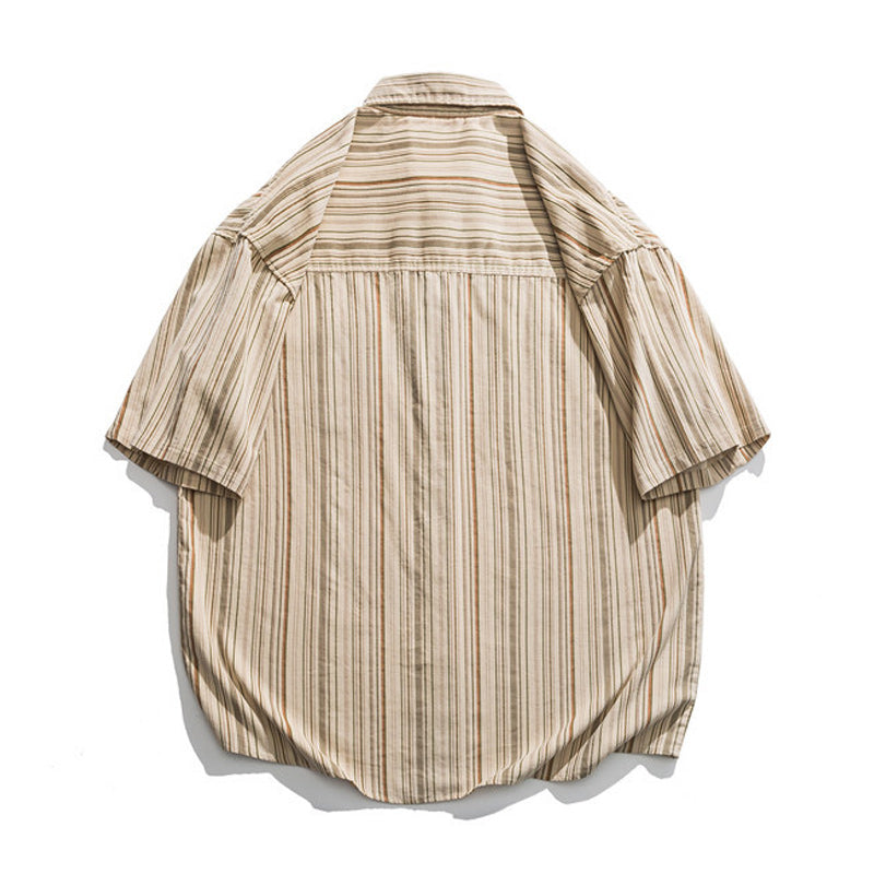 Fashion striped work short sleeve shirt