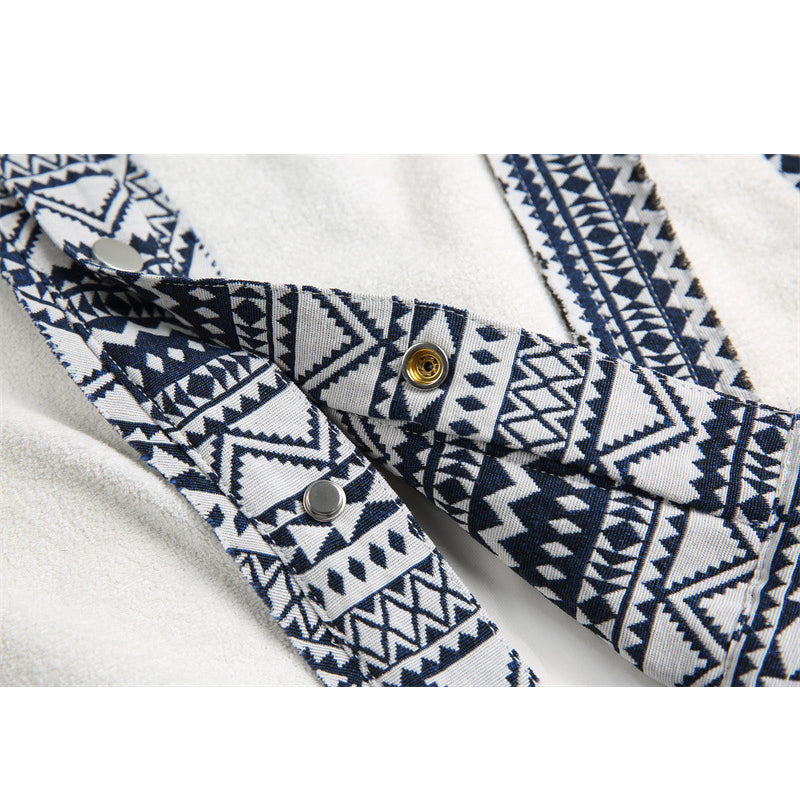 Ethnic switch lapel coat casual jacket