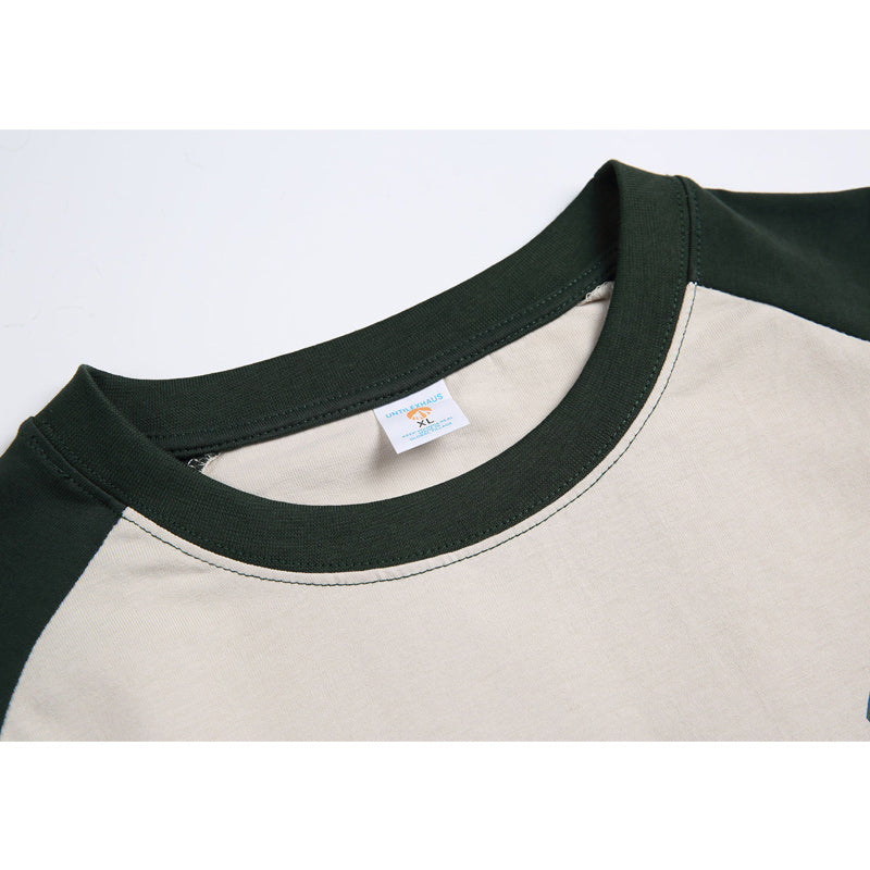Four-color long-sleeved T-shirt with contrasting colors