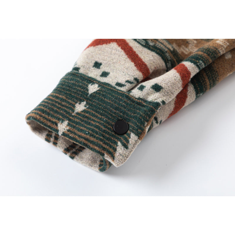 Ethnic print long-sleeved shirt for fall
