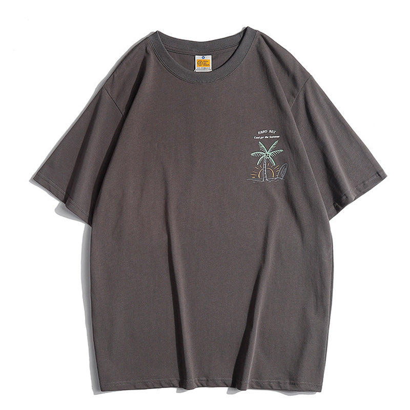 270g cotton simple print short-sleeved T-shirt in four colors