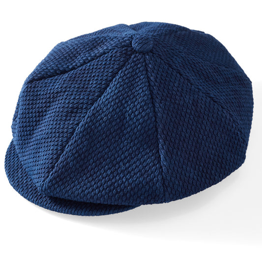 Indigo-dyed lightweight all-season men's newsboy cap