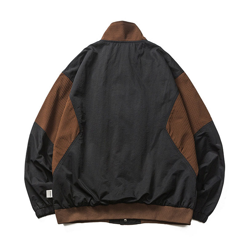 Loose-fitting stand-collar jacket
