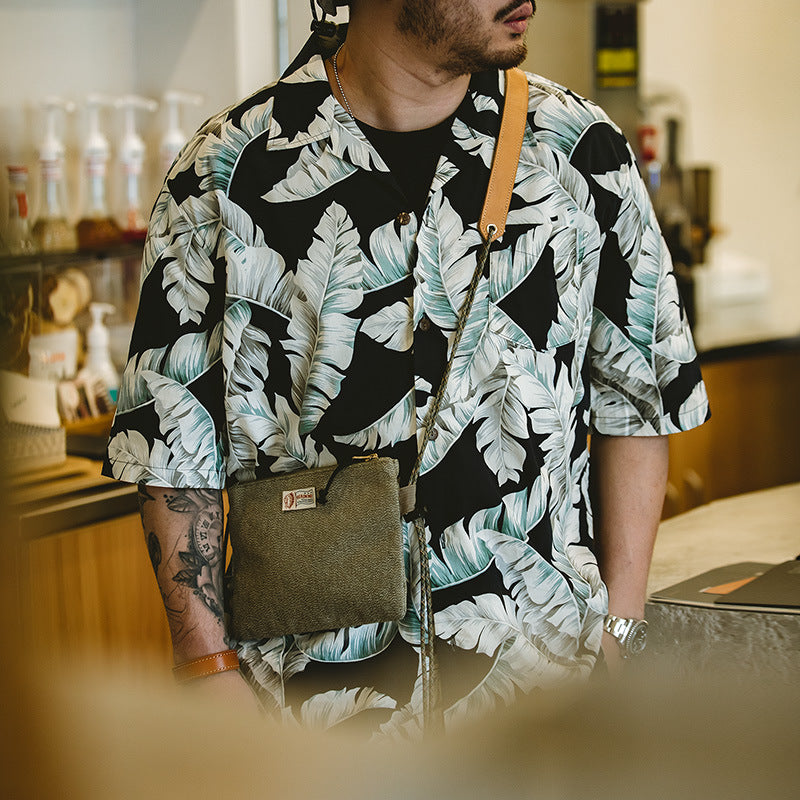 New for summer: Banana leaf aloha style short-sleeved shirt