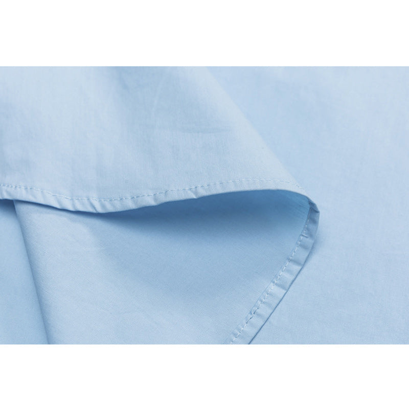 Color-blocked short-sleeved work shirt