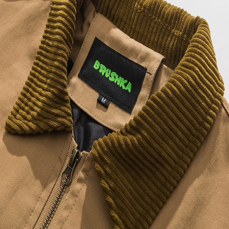 Contrast color jacket with Velcro pattern