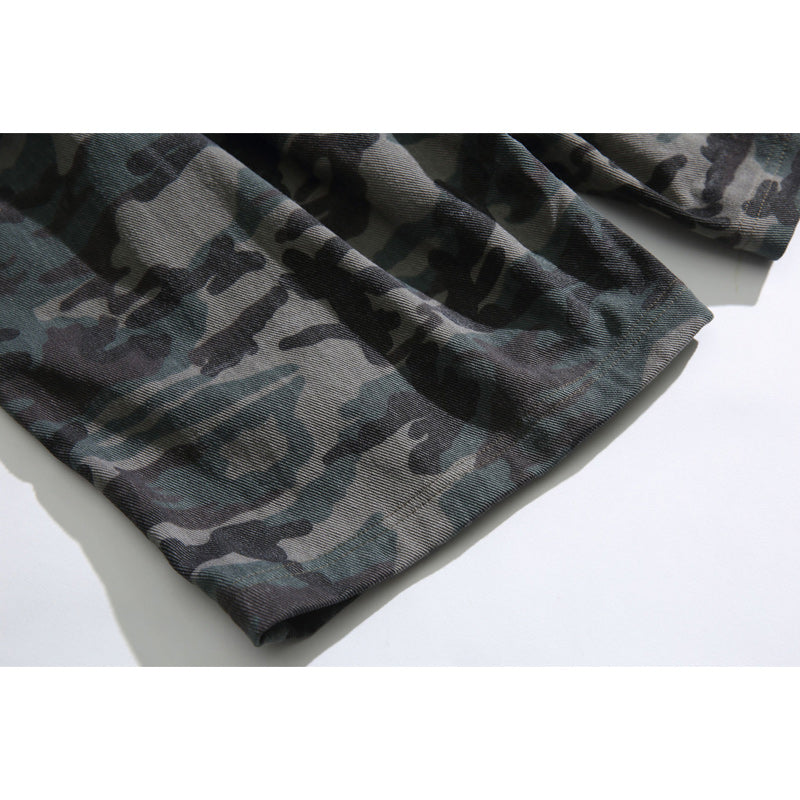 Retro Camouflage Pocket American Casual Shorts