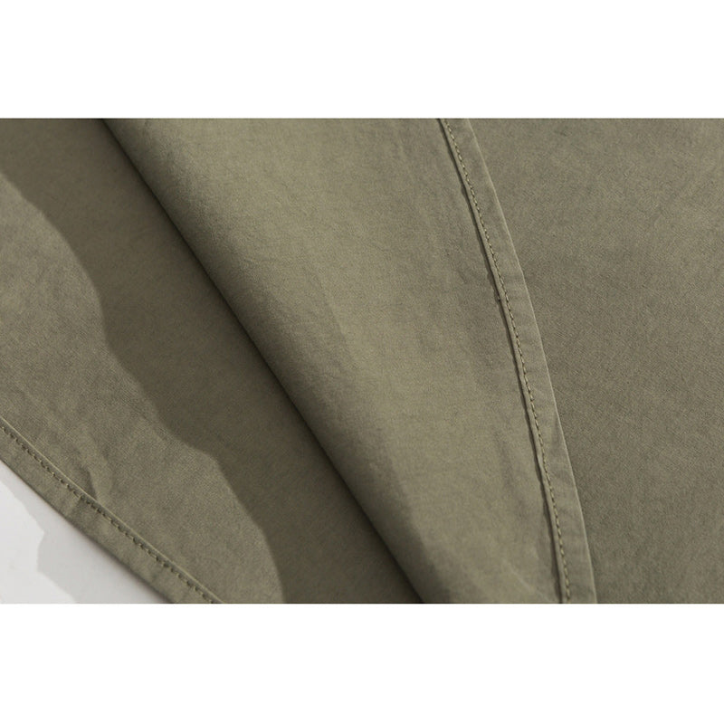 Classic plain hedgework short-sleeved shirt