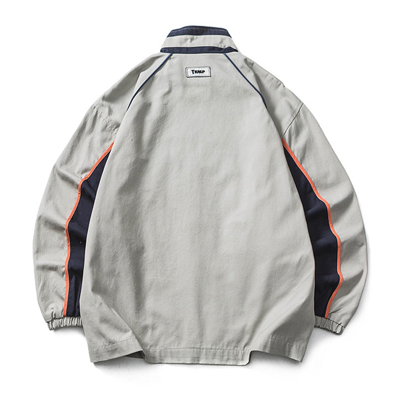 Alphabet-switched color-coordinated embroidered jacket