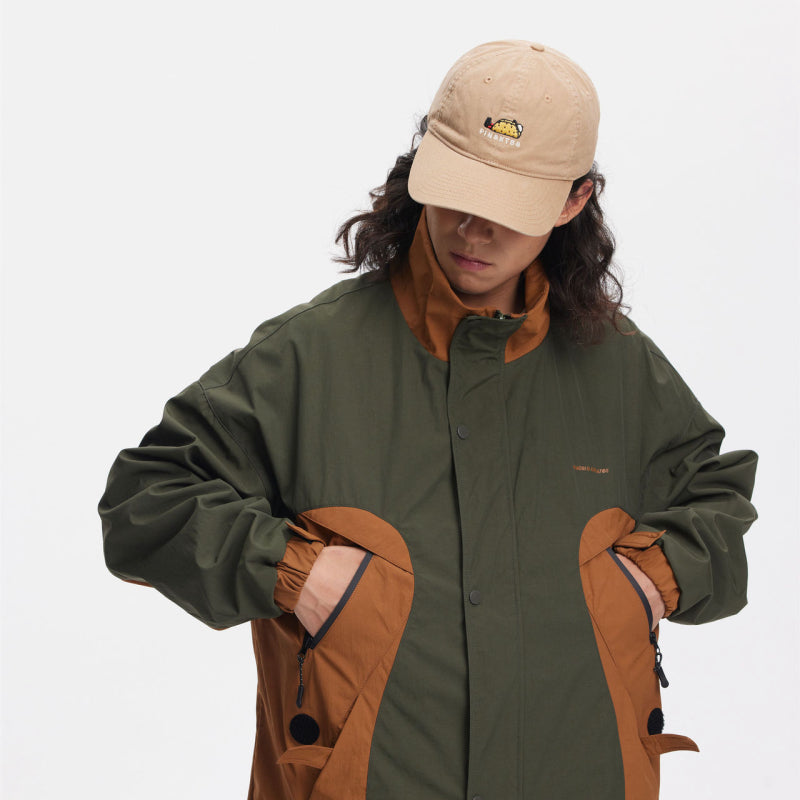 Hooded cargo jacket with switch