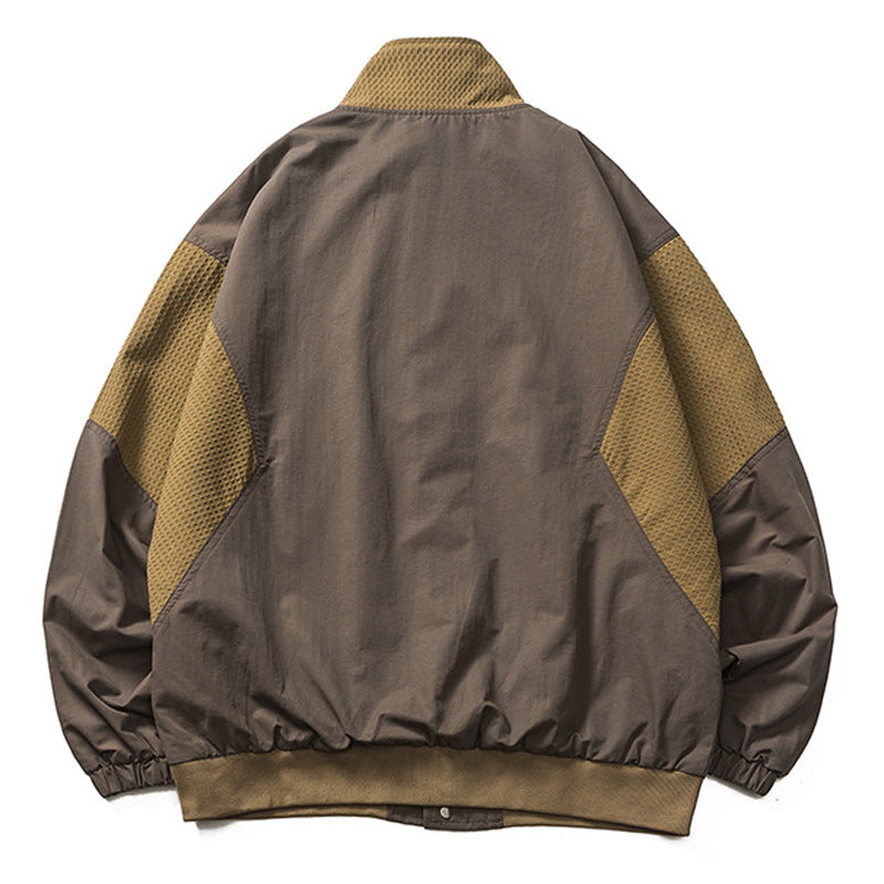 Switch high neck color combination jacket