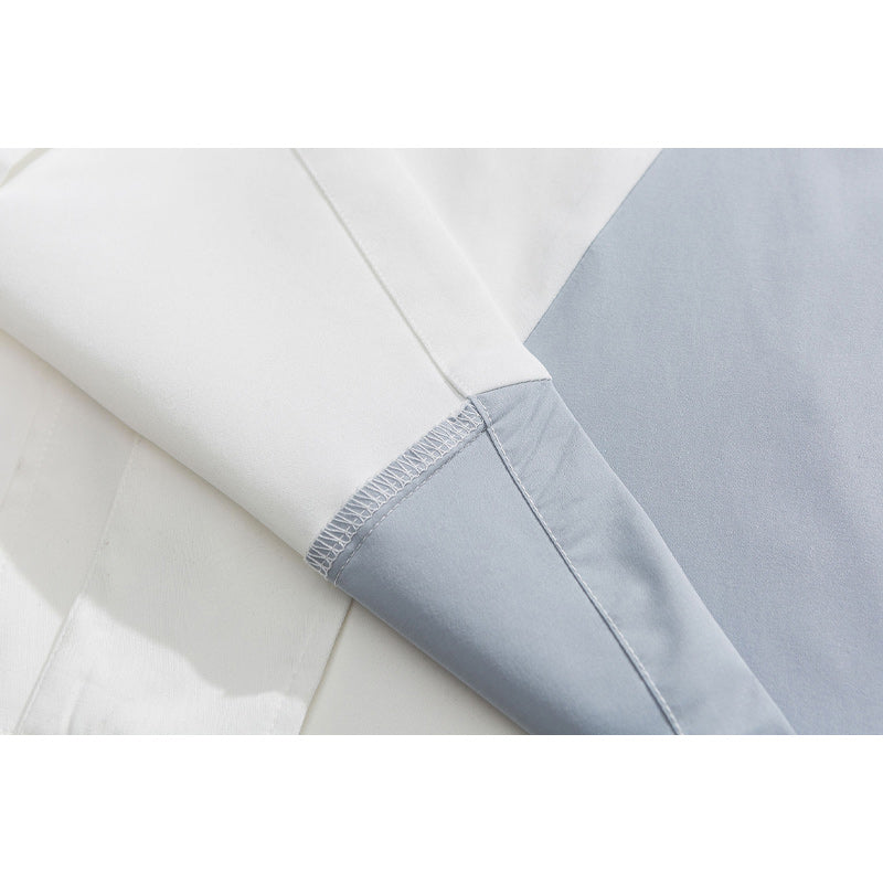 Fashion Cuban neck color combination short sleeve shirt