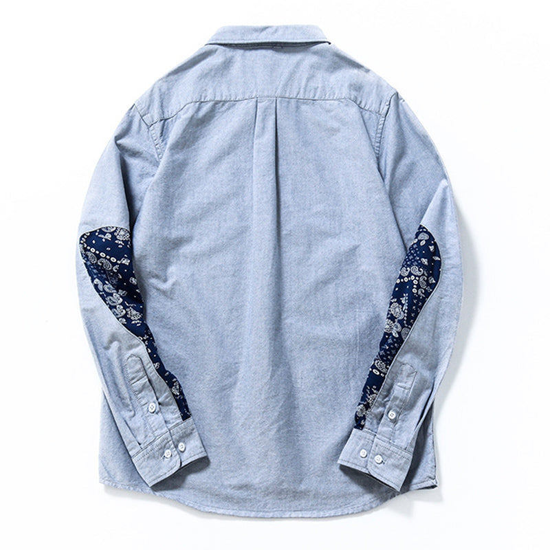 New Spring Washed Cashew Nuts Switch Shirt