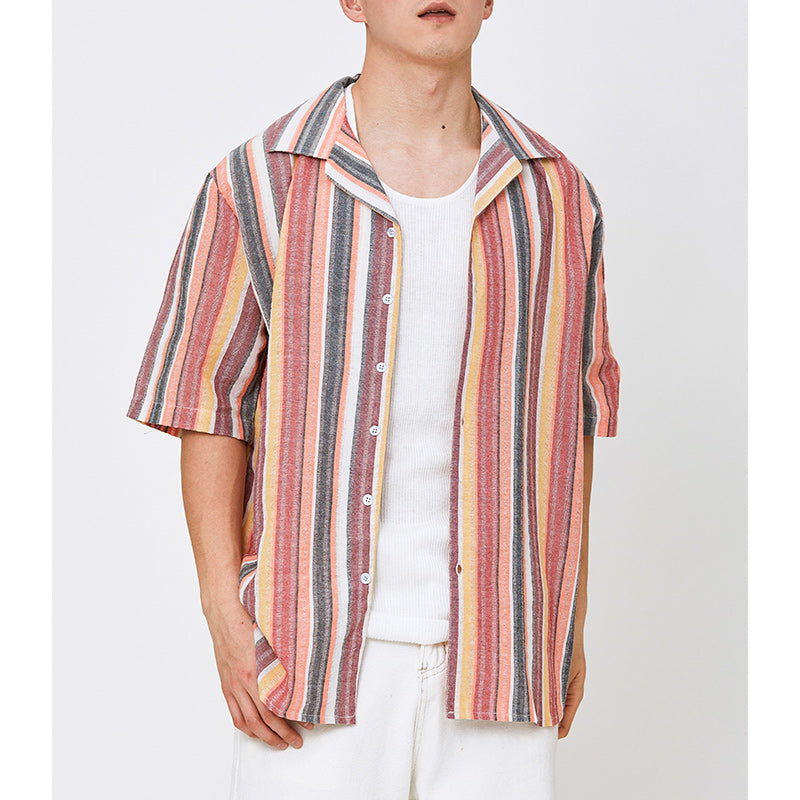 Fashion striped short sleeve shirt