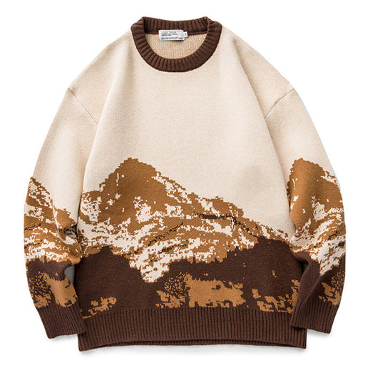 A versatile pullover round neck sweater that can be coordinated with any knit shirt.