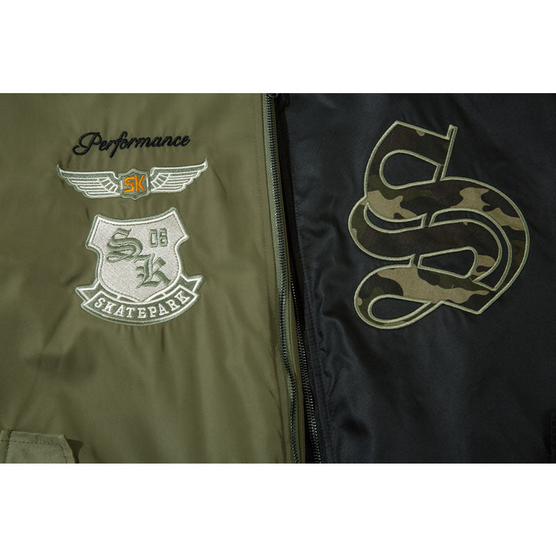 American casual embroidered alphabet flight jacket