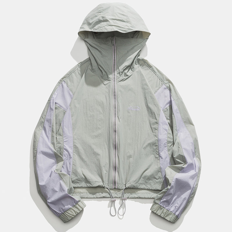 New spring color combination hooded sunscreen clothing