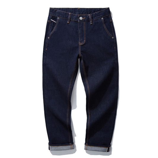 Red selvedge double primary color straight jeans