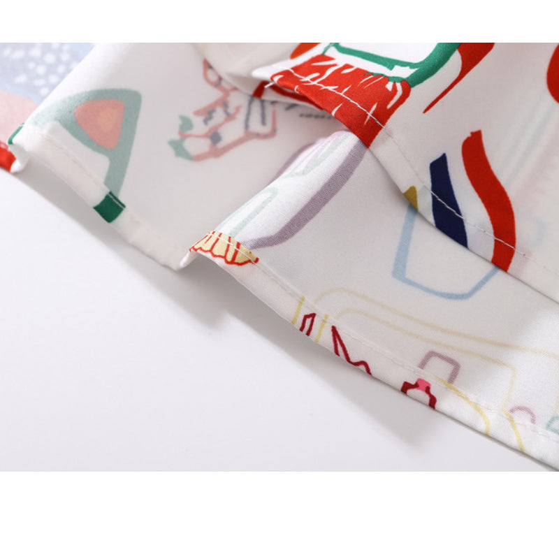 New for summer: Graffiti print short-sleeved shirt