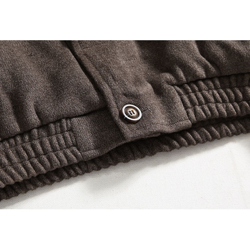 Classic casual twill jacket with turn-down collar
