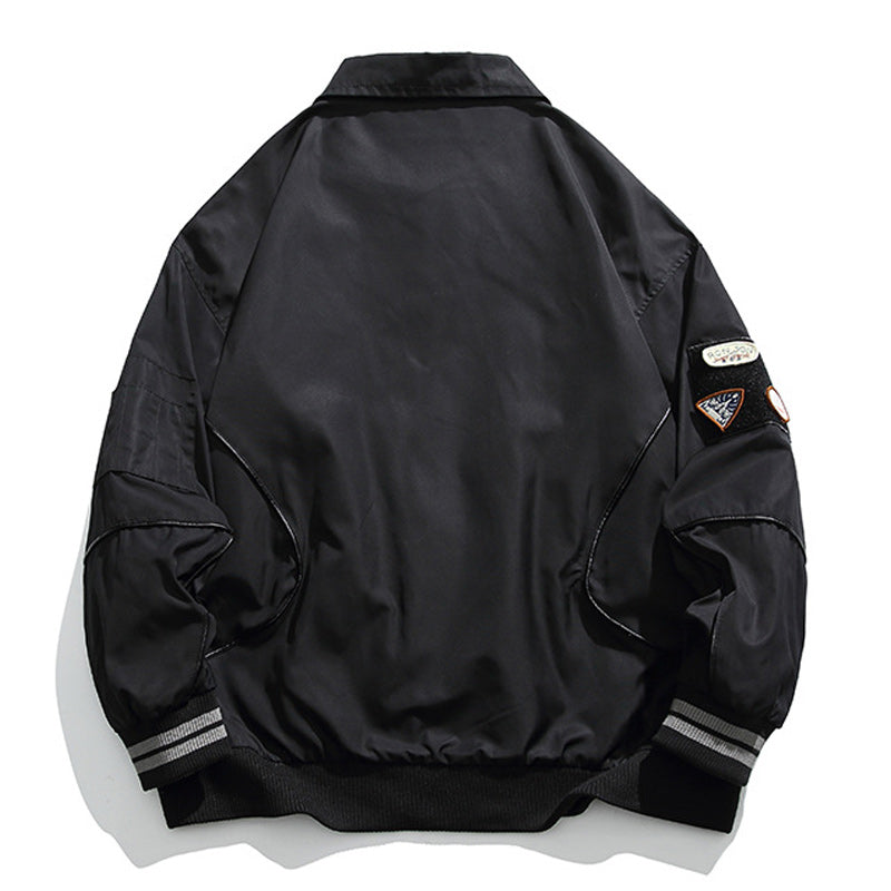 Retro plain flight jacket in three colors