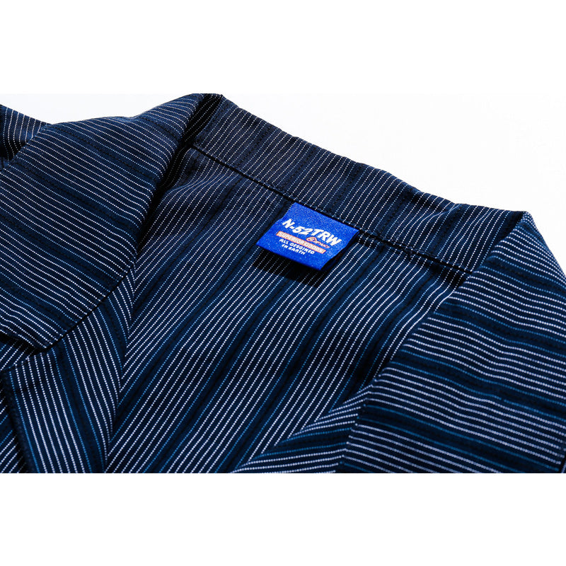 Classic Cuban striped short-sleeved shirt