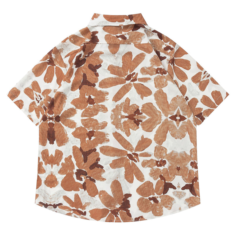New for summer: floral print short-sleeved shirt