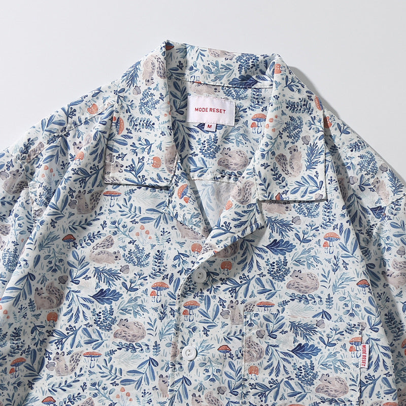 New for summer: floral print short-sleeved shirt
